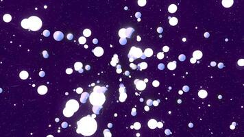 Abstract white and golden flying spheres on a black background. Motion. Concept of celebration, flying confetti. video