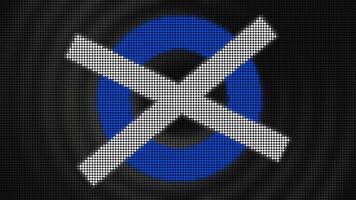 Animation with circle and cross. Motion. Led dots with animated circle and cross icons. Animation with circle and cross icon on pulsating background of rings video