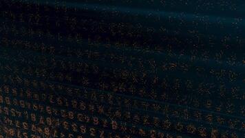 Background with matrix numbers appearing and glow. Motion. Numeric background with changing and glowing numbers. Computer background with glowing combinations of numbers in stream video