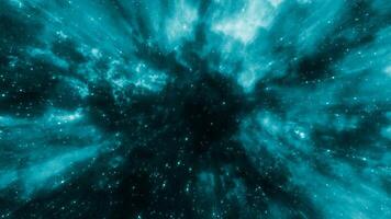 Traveling through star fields in space as a supernova bursts light. Motion. Colorful cosmic background. video