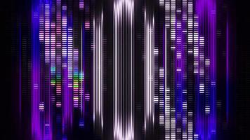 Green and purple lines on a black background. Motion.Bright multicolored light in different sections of the footage in 3d format shines and moves in different directions. video