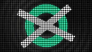 Concept of protest, no sign, disagreement. Motion. Pixelated background with a circle and two crossed lines. video