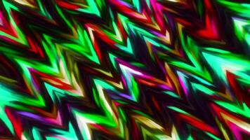 Bright twisting triangular figures . Motion. Black background with illuminated geometric shapes that shimmer in abstraction. video