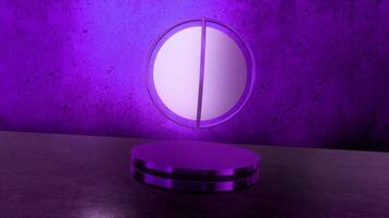 Magnetic 3D ball in air. Motion. Glowing 3D ball levitates over stand. Lamp in form of floating ball above stand video