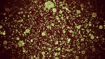 Animation of moving bacteria in space. Motion. Space filled with flying charged particles. Painful particles of bacteria fly in space video