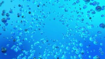 Rotating flow with liquid molecules. Motion. Rotating liquid tunnel made of 3d water droplets. Water tunnel made of liquid droplets or molecules video