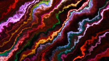 Dark background with burning patterns. Motion. Bright multicolored lines on a black background are highlighted in abstraction. video