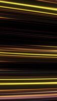 Neon lines curving move on black background. Animation. Beautiful futuristic neon lines move in black space creating 3D effect of immersion in stream video