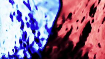 Abstract texture with lsd psychedelic effect. Design. Waving bright contrasting liquid blue and red streams. video