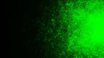 Dark background. Motion.A flying little sparkle in 3D animation of purple and green color video