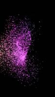 Chaotic movements of colored dots on a black background. Animation. Abstract animation of moving points in space video