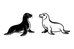 Seal and seal seal icon illustration vector