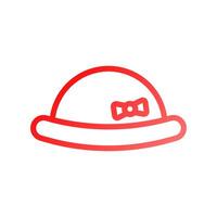 Hat icon gradient red summer beach symbol illustration. vector