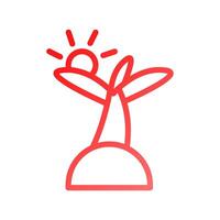 Island icon gradient red summer beach symbol illustration. vector