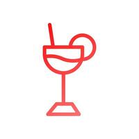 Drink icon gradient red summer beach symbol illustration. vector