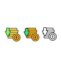 business money icon and flat design vector