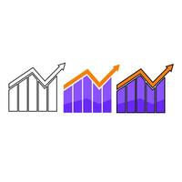 increase icon graph rises vector
