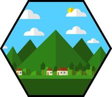 Geometric Mountain Flat Design vector