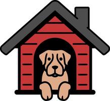 A dog in a doghouse vector
