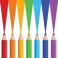 A set of colored pencils. A set of pencils in all colors of the rainbow. The texture of a pencil. vector