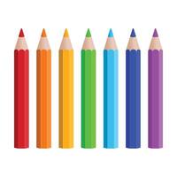 A set of colored pencils. Pencil set in rainbow colors. vector