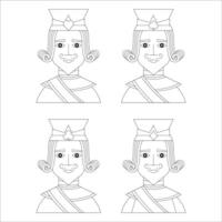 A set of black and white images of a jack of all stripes on a white background. vector