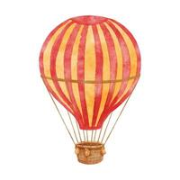 Watercolor cute hot air balloon vector