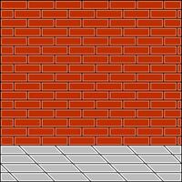 a brick wall with a floor vector