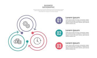 Infographic 3 main processes in business. Business presentation, Banner, Poster and Plan. vector