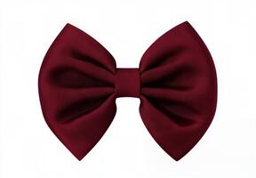 Elegant burgundy bowtie arranged neatly on a light background for formal wear styling photo