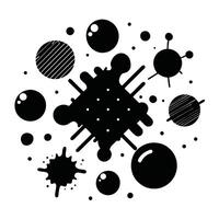 a black and white logo of a black and white square with dots vector