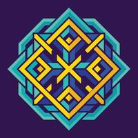 a geometric design with blue and yellow colors vector