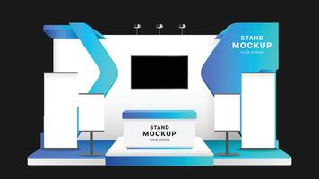 3D Booth Stand Event Exhibition Mockup Template vector