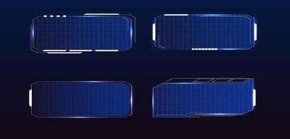 Modern technology box or HUD UI cyber glowing light editable vector