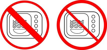 Microwave safe sign symbol dangerous and don touch vector
