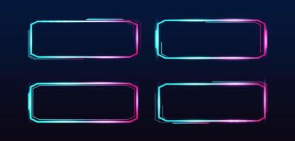 Futuristic technology box or HUD UI glowing light editable vector