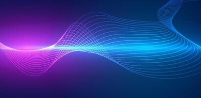 Gradient background blue and purple with abstract wave vector