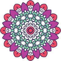 Hand Drawn Colorful Ornamental Mandala Pattern Design on White Background vector