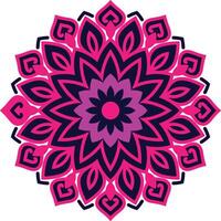 Pink and Black Floral Mandala Pattern Design isolated on White Background vector