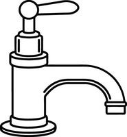 Modern Faucet Outline Illustration vector