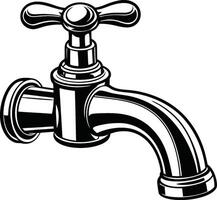 Minimalist Faucet Silhouette isolated vector