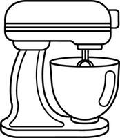 Electric Mixer Design Outline Isolated vector