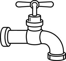 Detailed Faucet Outline for Use vector