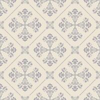 Seamless vintage damask tile pattern in soft pastel tones with ornate floral elements, perfect for wallpaper, textile design, interior decor, packaging, and elegant decorative projects. vector