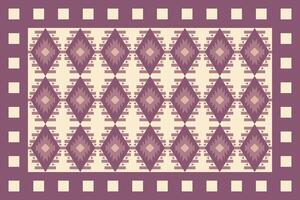 Geometric Rug Pattern in Earthy Purple Tones, Featuring Diamond Shapes and Tribal-Inspired Design for Textile, Home Decor, and Carpets. Perfect for Bohemian Interiors and Ethnic-Inspired Designs vector