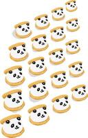 Creative biscuit cute pandas from cream vector