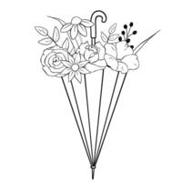 Discover the Floral Umbrella Design, ideal for adding charm and style to your projects vector