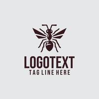 A bee logo design with a brown and black color scheme vector