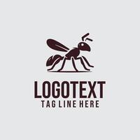 Ant logo design with a black and white background vector
