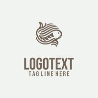 A logo design for a fish vector